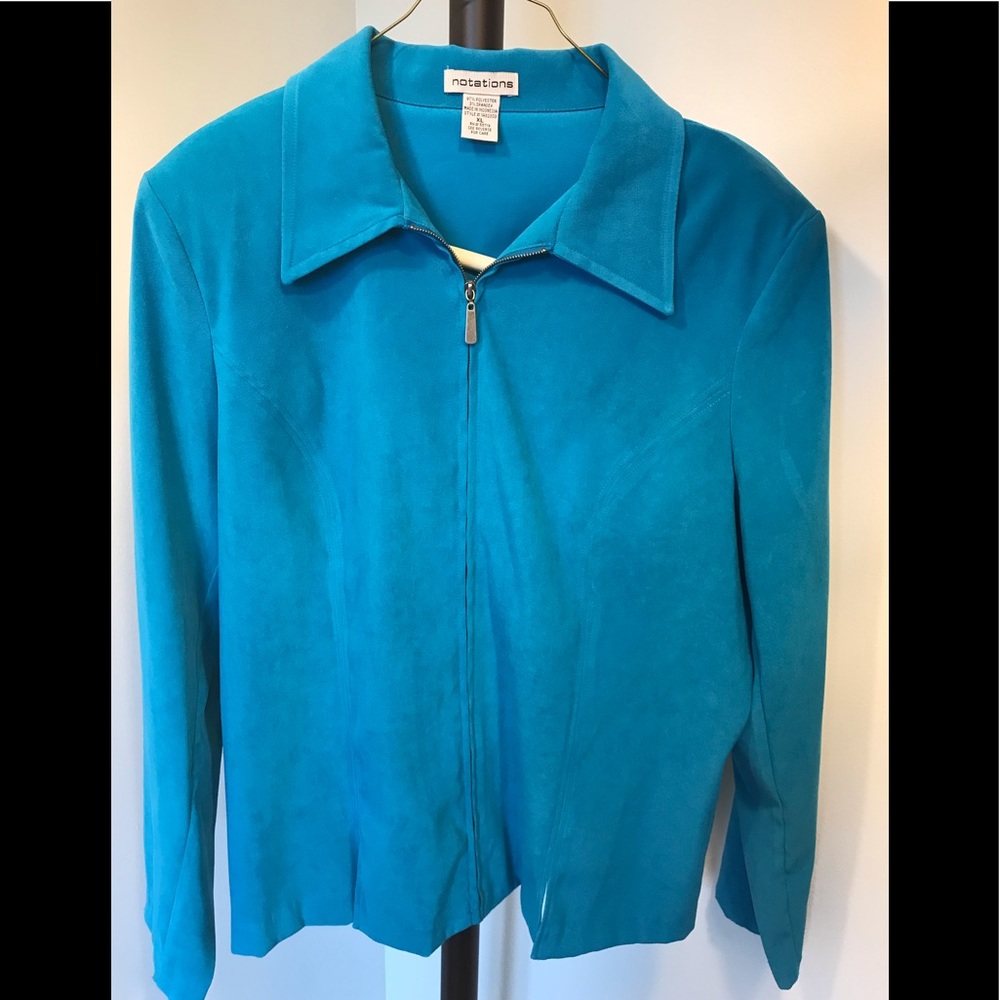Blue suede like ladies jacket